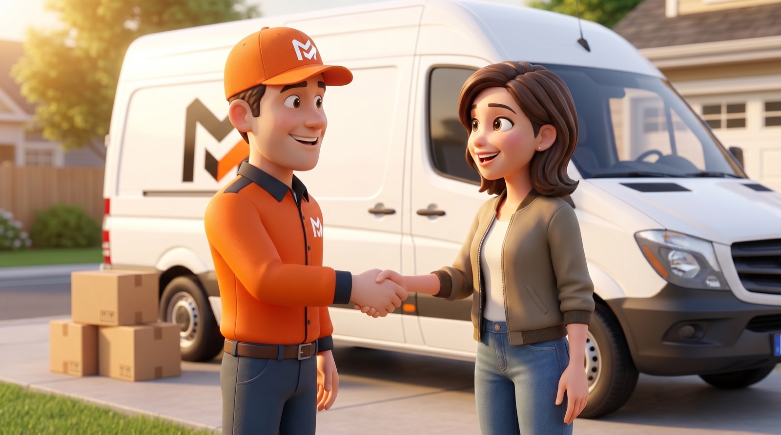 Otto shaking hands with a happy customer