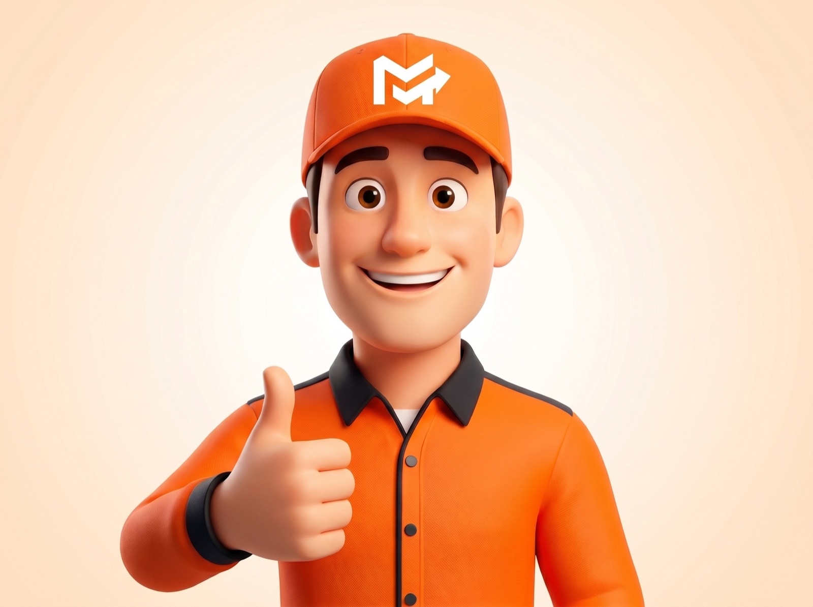 Otto, the Movers24 mascot, giving a friendly thumbs up